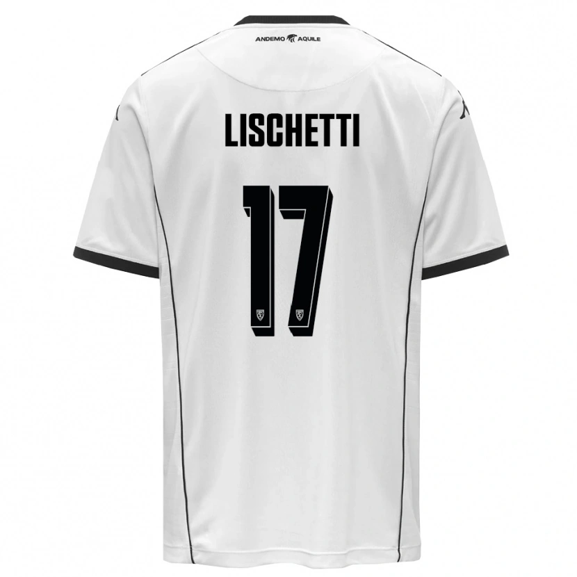 Danxen Niño Camiseta Lorenzo Lischetti #17 Blanco Negro 1ª Equipación 2025/26 La Camisa