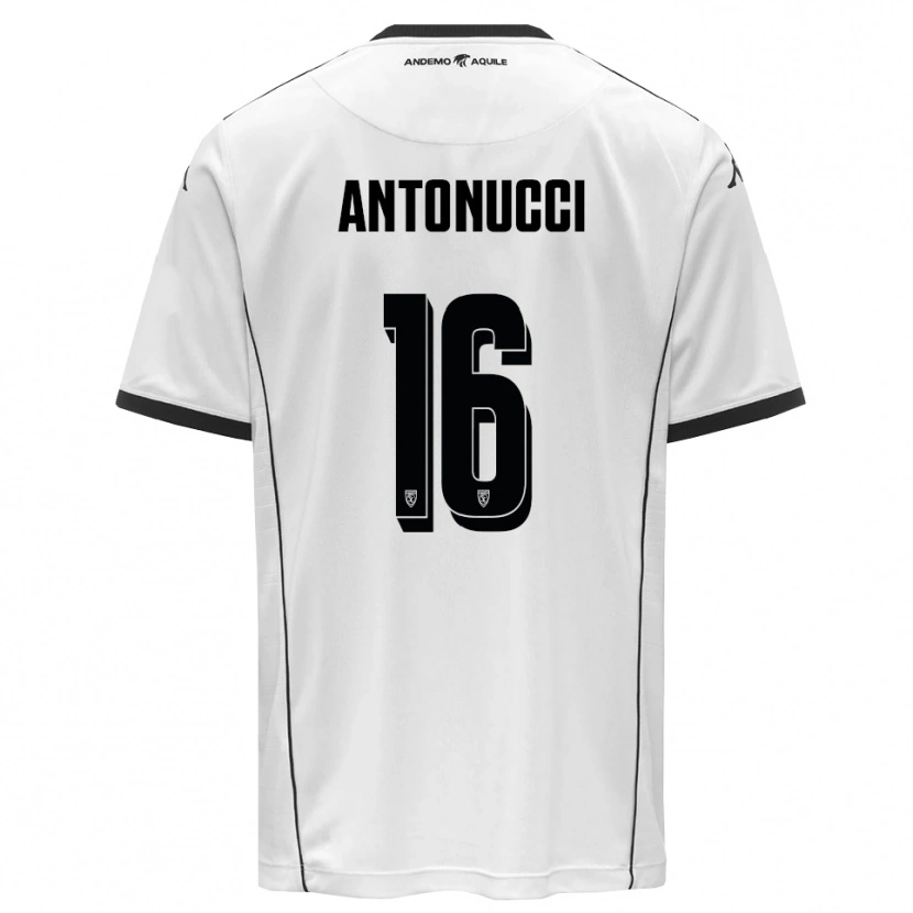 Danxen Niño Camiseta Mirko Antonucci #16 Blanco Negro 1ª Equipación 2025/26 La Camisa