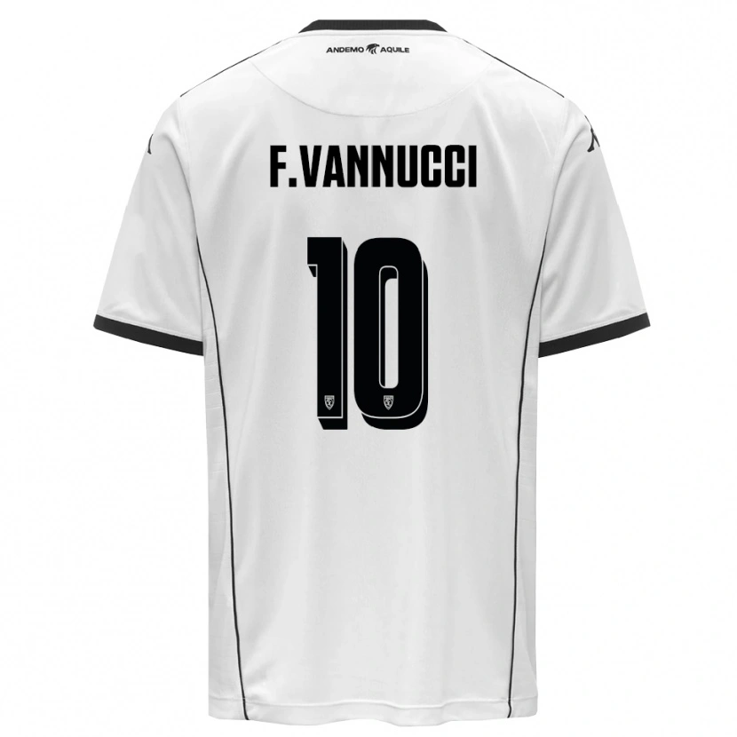 Danxen Niño Camiseta Federico Vannucci #10 Blanco Negro 1ª Equipación 2025/26 La Camisa