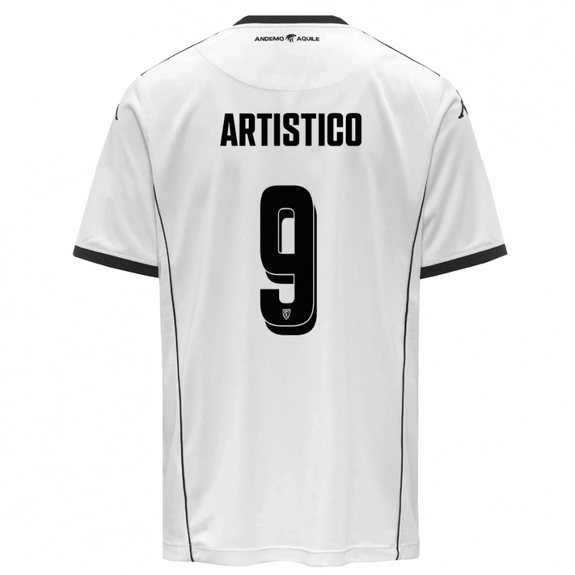 Danxen Niño Camiseta Gabriele Artistico #9 Blanco Negro 1ª Equipación 2025/26 La Camisa