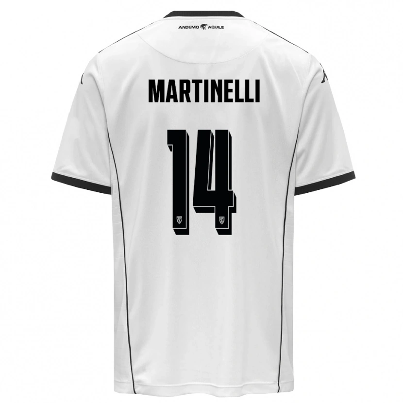 Danxen Niño Camiseta Nicola Martinelli #14 Blanco Negro 1ª Equipación 2025/26 La Camisa