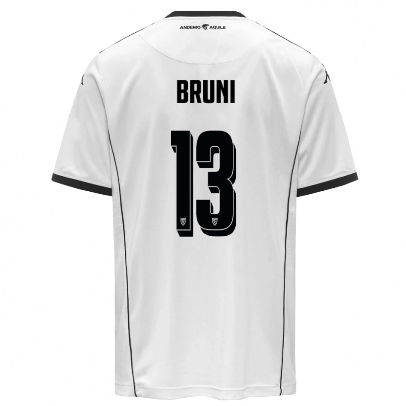 Danxen Niño Camiseta Filippo Bruni #13 Blanco Negro 1ª Equipación 2025/26 La Camisa