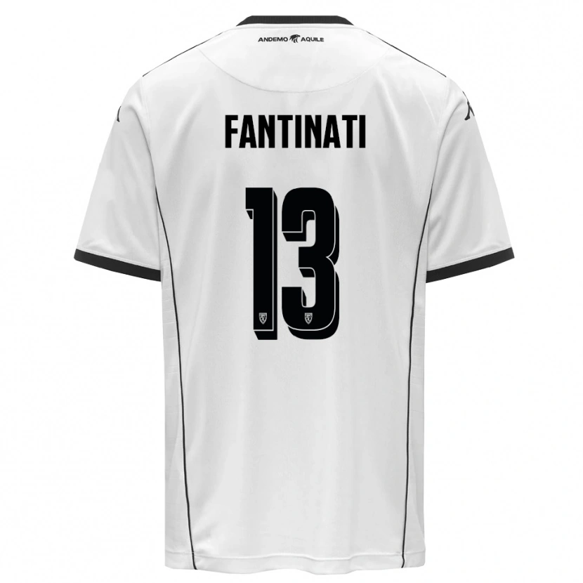 Danxen Niño Camiseta Christian Fantinati #13 Blanco Negro 1ª Equipación 2025/26 La Camisa