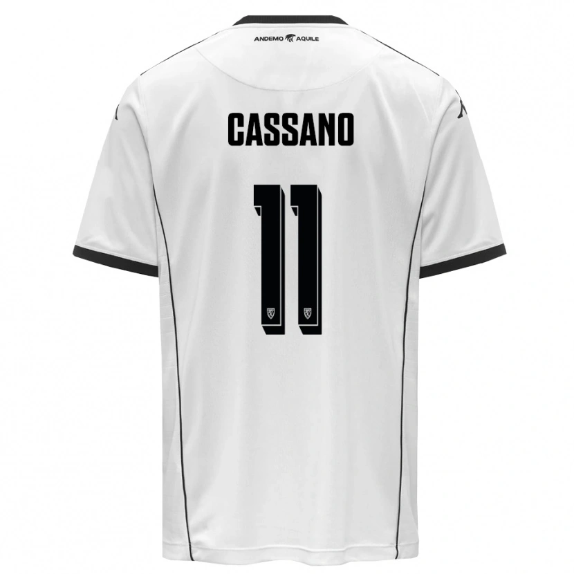 Danxen Niño Camiseta Armando Cassano #11 Blanco Negro 1ª Equipación 2025/26 La Camisa