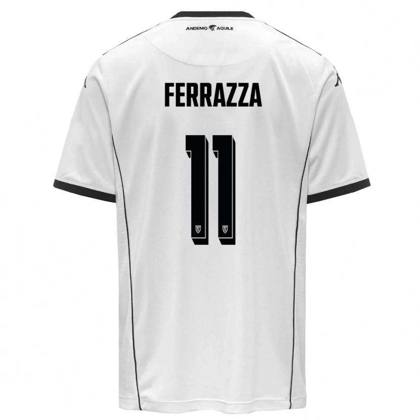 Danxen Niño Camiseta Diego Ferrazza #11 Blanco Negro 1ª Equipación 2025/26 La Camisa