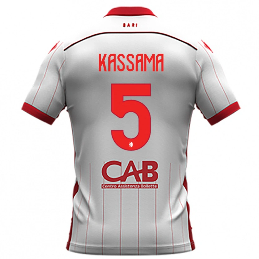 Danxen Niño Camiseta Sheriff Kassama #5 Blanco Rojo 1ª Equipación 2025/26 La Camisa