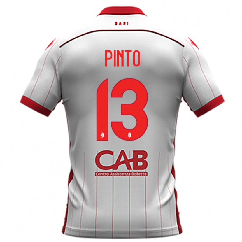 Danxen Niño Camiseta Francesco Pinto #13 Blanco Rojo 1ª Equipación 2025/26 La Camisa