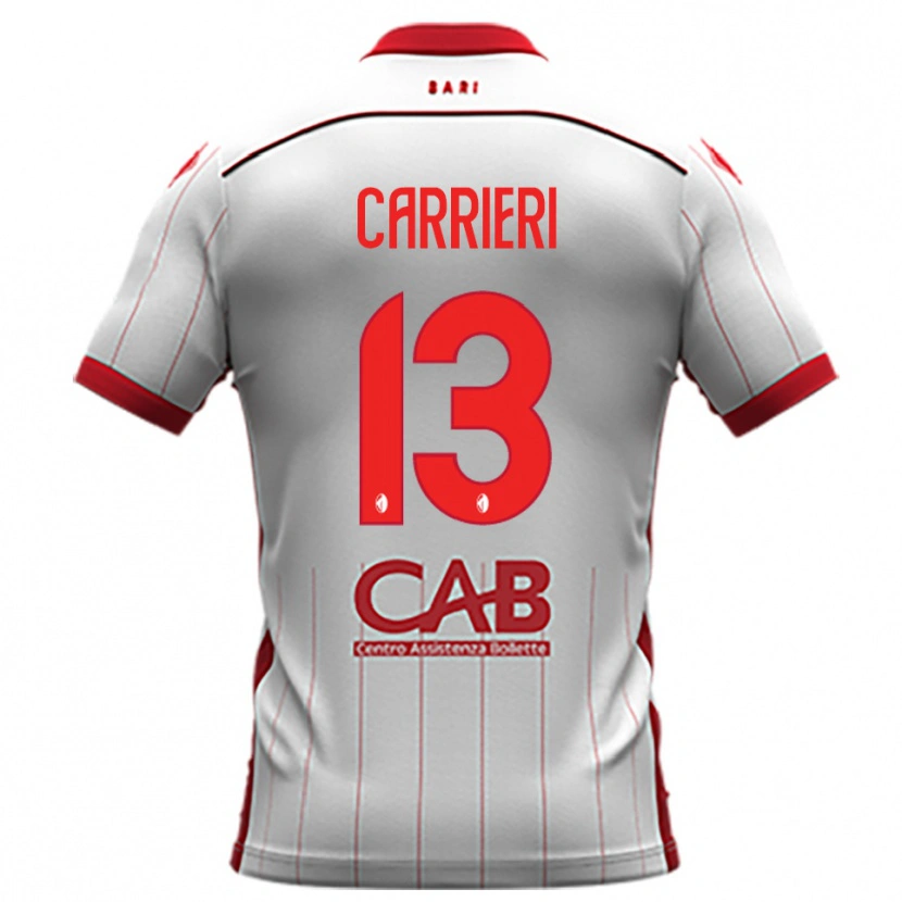 Danxen Niño Camiseta Vitantonio Carrieri #13 Blanco Rojo 1ª Equipación 2025/26 La Camisa