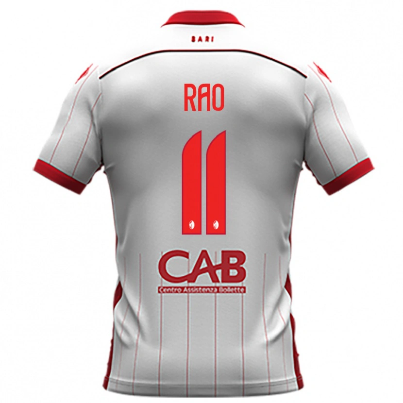 Danxen Niño Camiseta Emanuele Rao #11 Blanco Rojo 1ª Equipación 2025/26 La Camisa