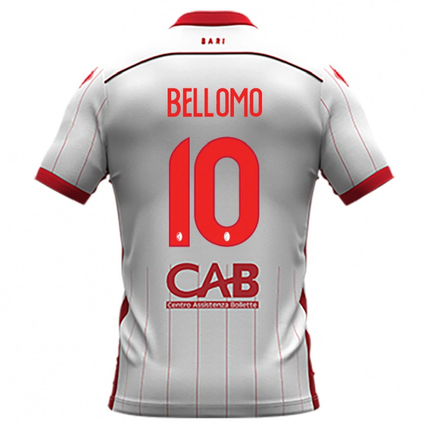 Danxen Niño Camiseta Nicola Bellomo #10 Blanco Rojo 1ª Equipación 2025/26 La Camisa