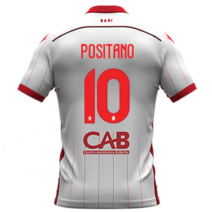 Danxen Niño Camiseta Giuseppe Positano #10 Blanco Rojo 1ª Equipación 2025/26 La Camisa