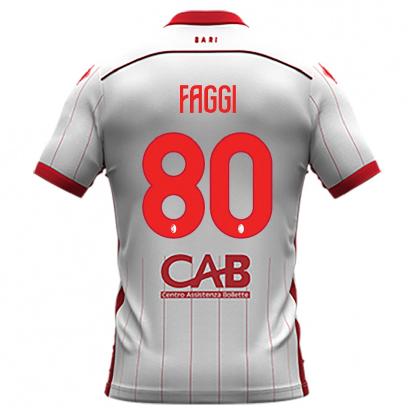 Danxen Niño Camiseta Filippo Faggi #80 Blanco Rojo 1ª Equipación 2025/26 La Camisa