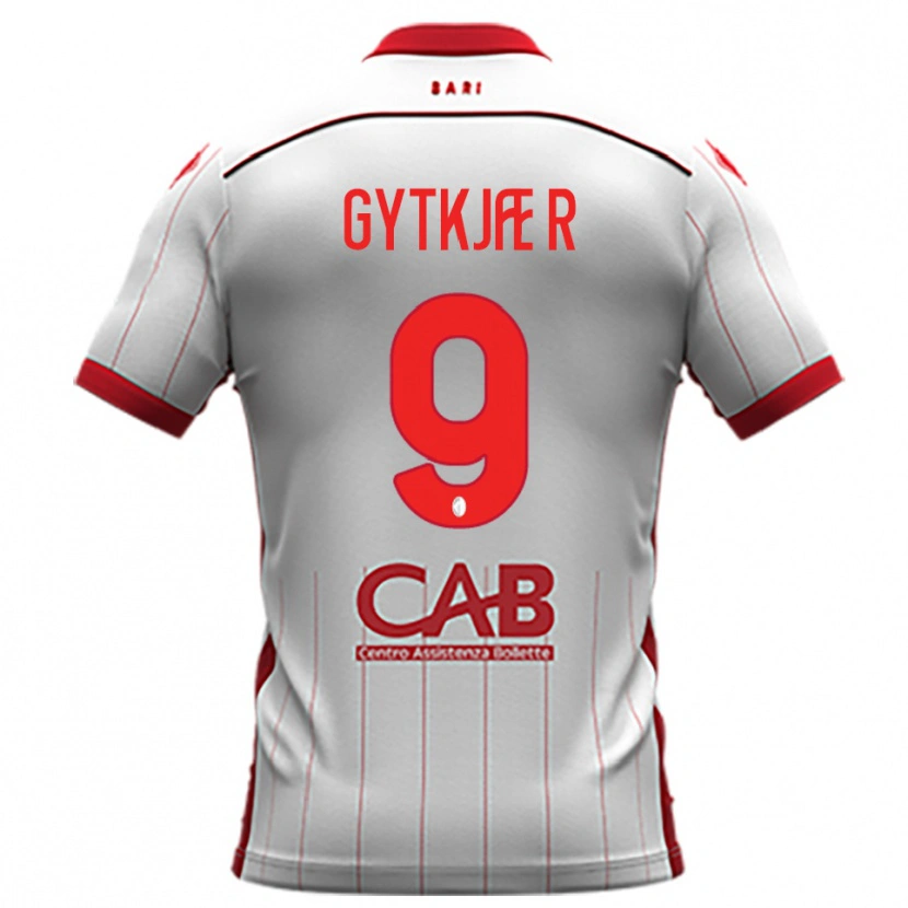 Danxen Niño Camiseta Christian Gytkjær #9 Blanco Rojo 1ª Equipación 2025/26 La Camisa