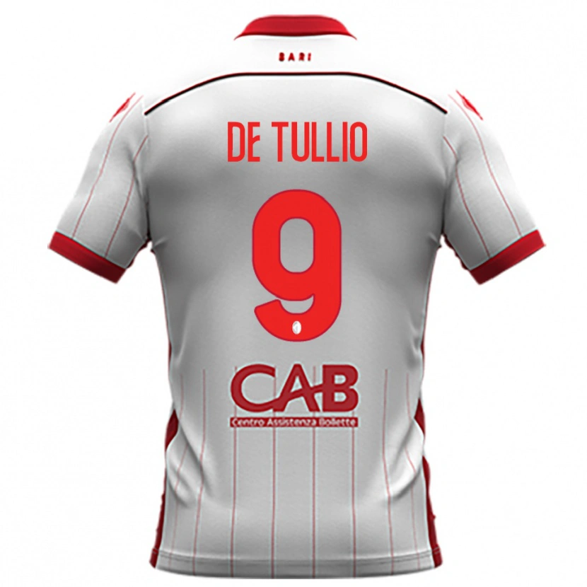 Danxen Niño Camiseta Domenico De Tullio #9 Blanco Rojo 1ª Equipación 2025/26 La Camisa