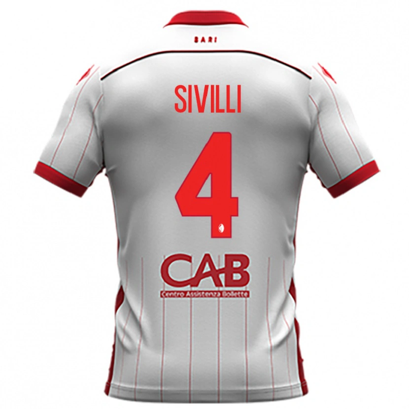 Danxen Niño Camiseta Federico Sivilli #4 Blanco Rojo 1ª Equipación 2025/26 La Camisa