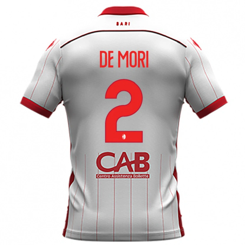 Danxen Niño Camiseta Edoardo De Mori #2 Blanco Rojo 1ª Equipación 2025/26 La Camisa