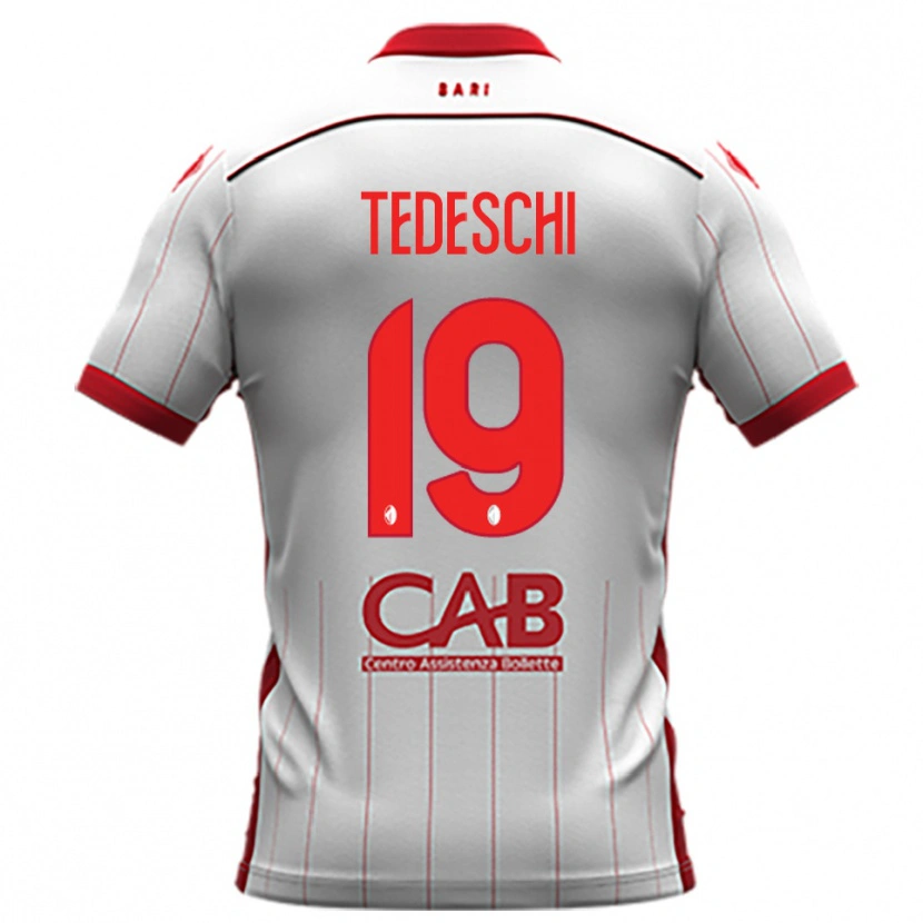 Danxen Niño Camiseta Francesco Tedeschi #19 Blanco Rojo 1ª Equipación 2025/26 La Camisa