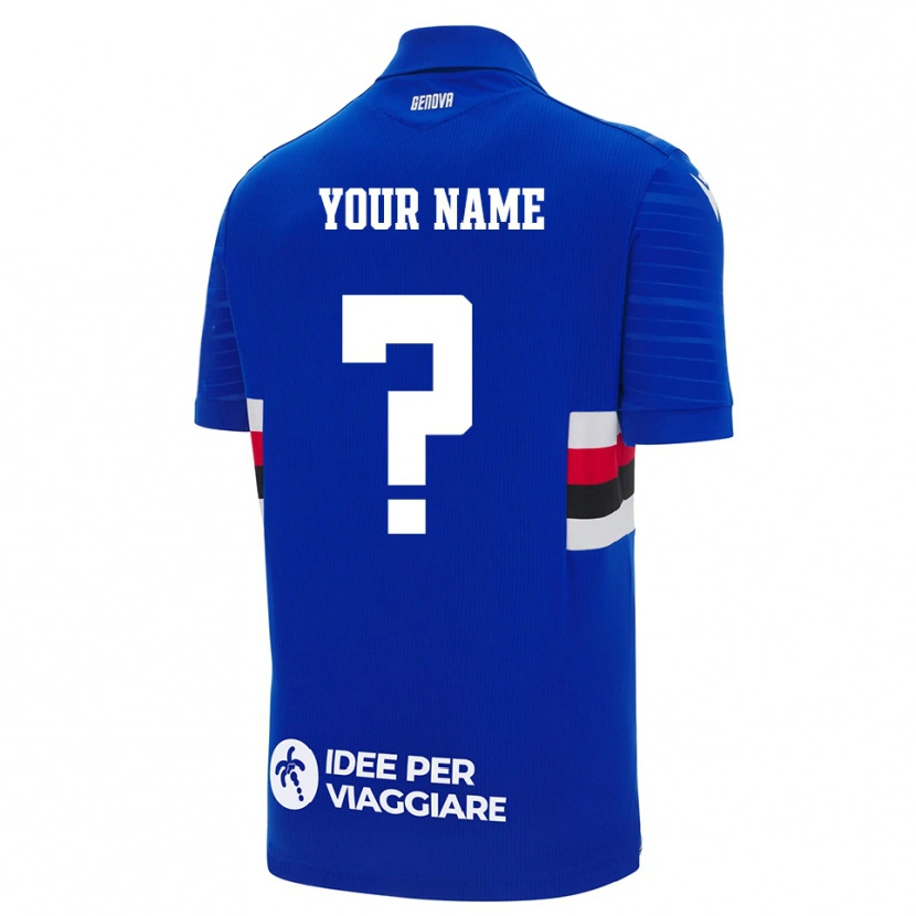 Danxen Niño Camiseta Su Nombre #0 Azul Blanco 1ª Equipación 2025/26 La Camisa