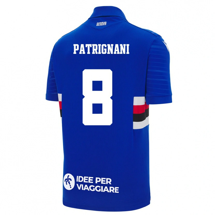 Danxen Niño Camiseta Giulio Patrignani #8 Azul Blanco 1ª Equipación 2025/26 La Camisa
