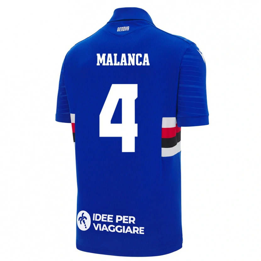 Danxen Niño Camiseta Lorenzo Malanca #4 Azul Blanco 1ª Equipación 2025/26 La Camisa