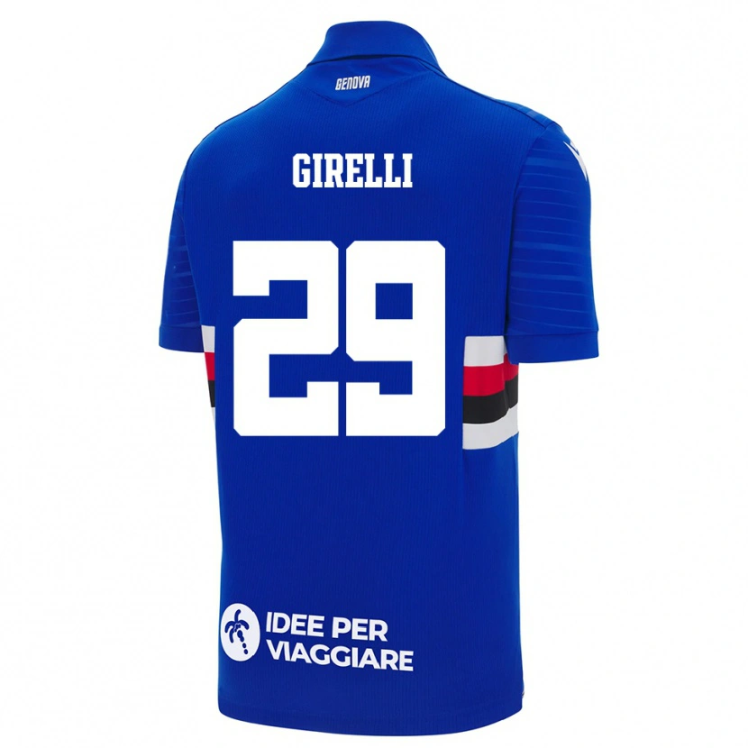 Danxen Niño Camiseta Stefano Girelli #29 Azul Blanco 1ª Equipación 2025/26 La Camisa