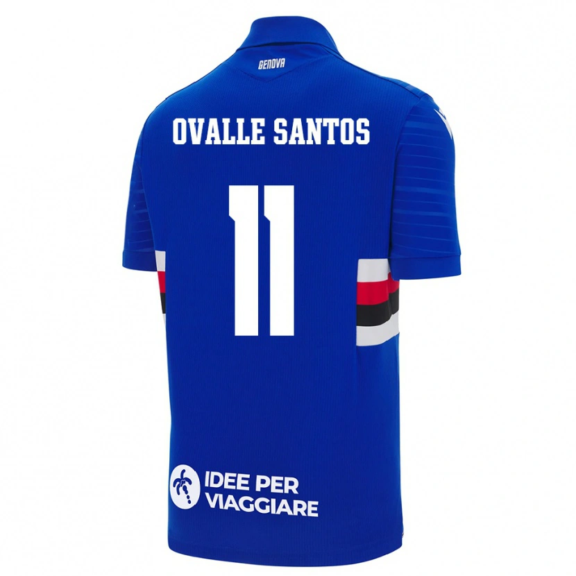 Danxen Niño Camiseta Alessandro Ovalle Santos #11 Azul Blanco 1ª Equipación 2025/26 La Camisa