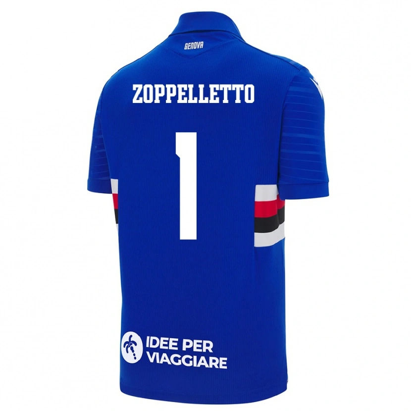 Danxen Niño Camiseta David Zoppelletto #1 Azul Blanco 1ª Equipación 2025/26 La Camisa
