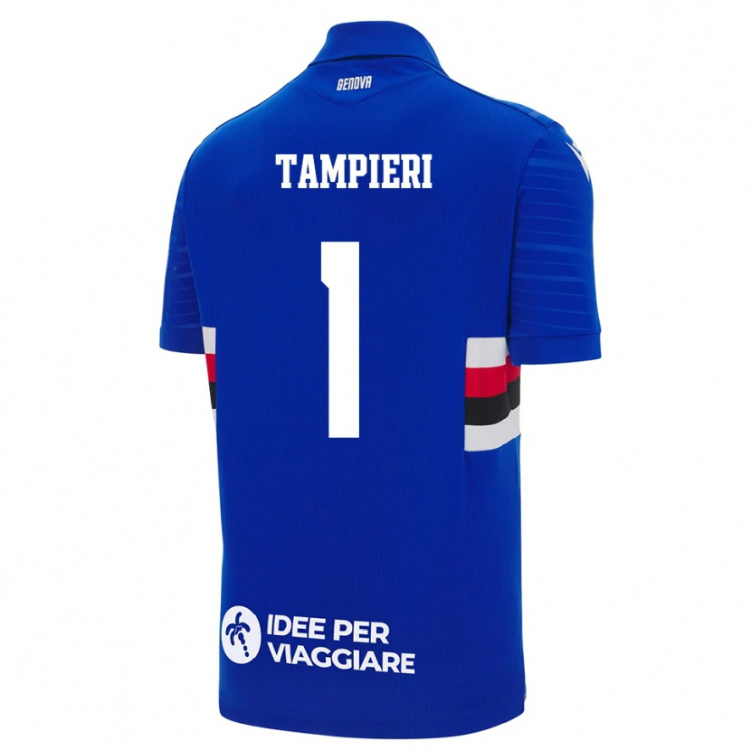 Danxen Niño Camiseta Amanda Tampieri #1 Azul Blanco 1ª Equipación 2025/26 La Camisa