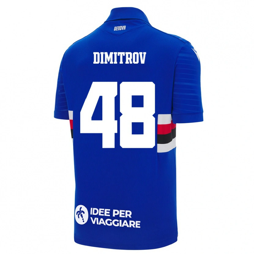Danxen Niño Camiseta Martin Dimitrov #48 Azul Blanco 1ª Equipación 2025/26 La Camisa