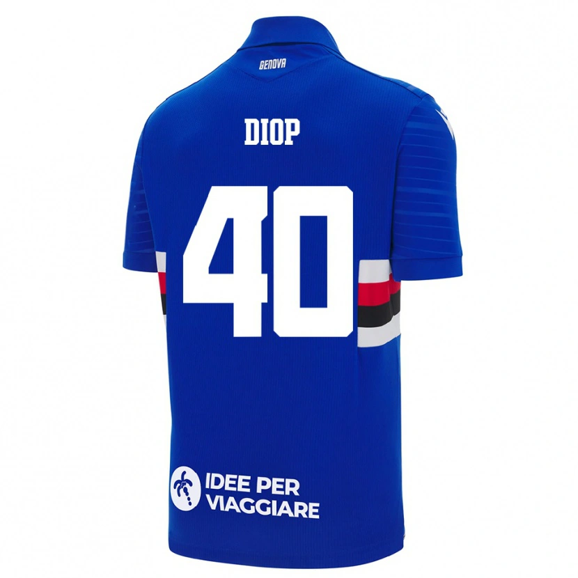 Danxen Niño Camiseta Karim Diop #40 Azul Blanco 1ª Equipación 2025/26 La Camisa