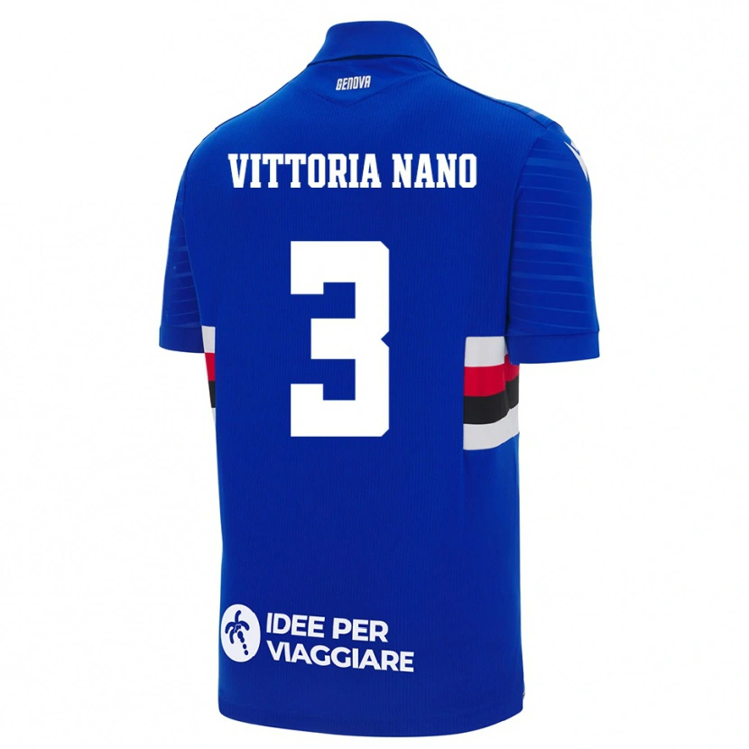 Danxen Niño Camiseta Maria Vittoria Nano #3 Azul Blanco 1ª Equipación 2025/26 La Camisa