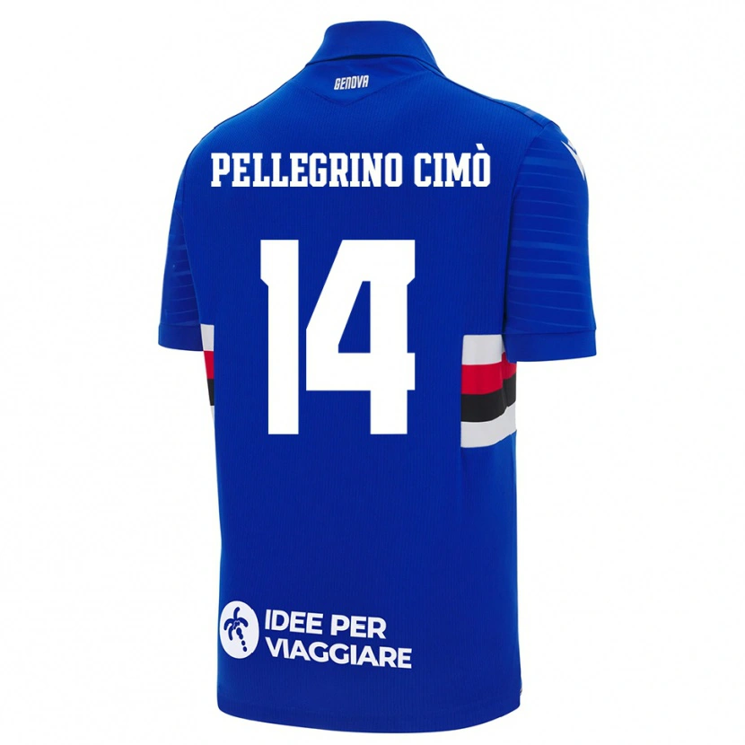 Danxen Niño Camiseta Giada Pellegrino Cimò #14 Azul Blanco 1ª Equipación 2025/26 La Camisa
