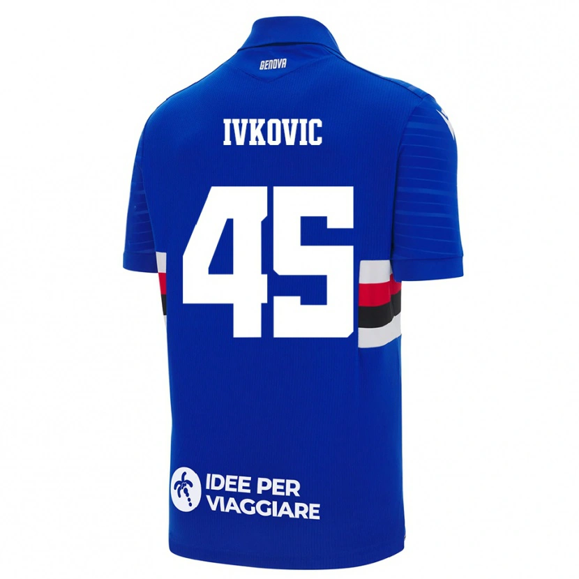 Danxen Niño Camiseta Mate Ivkovic #45 Azul Blanco 1ª Equipación 2025/26 La Camisa
