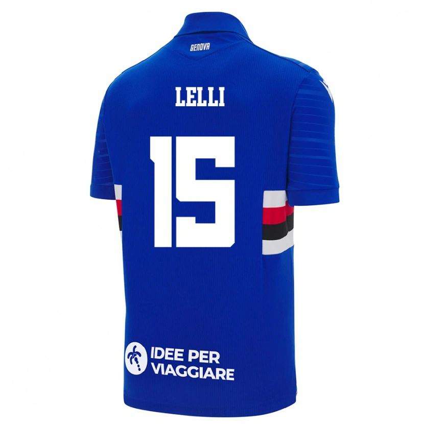 Danxen Niño Camiseta Gabriele Lelli #15 Azul Blanco 1ª Equipación 2025/26 La Camisa