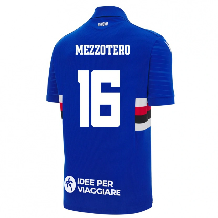 Danxen Niño Camiseta Lorenzo Mezzotero #16 Azul Blanco 1ª Equipación 2025/26 La Camisa