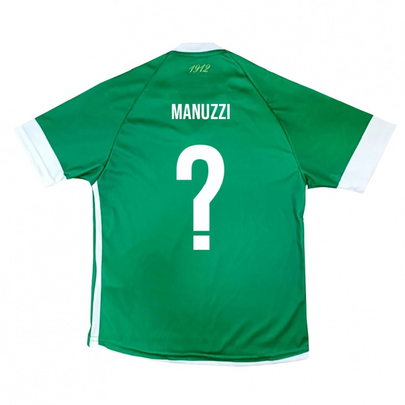 Danxen Niño Camiseta Davide Manuzzi #0 Verde Blanco 1ª Equipación 2025/26 La Camisa