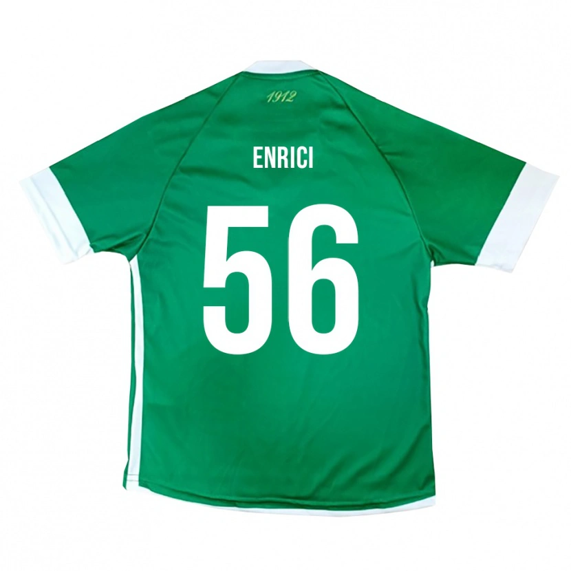 Danxen Niño Camiseta Patrick Enrici #56 Verde Blanco 1ª Equipación 2025/26 La Camisa
