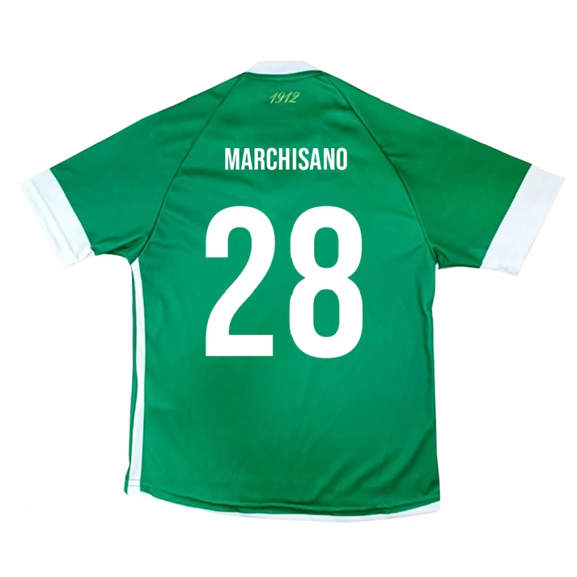 Danxen Niño Camiseta Matteo Marchisano #28 Verde Blanco 1ª Equipación 2025/26 La Camisa