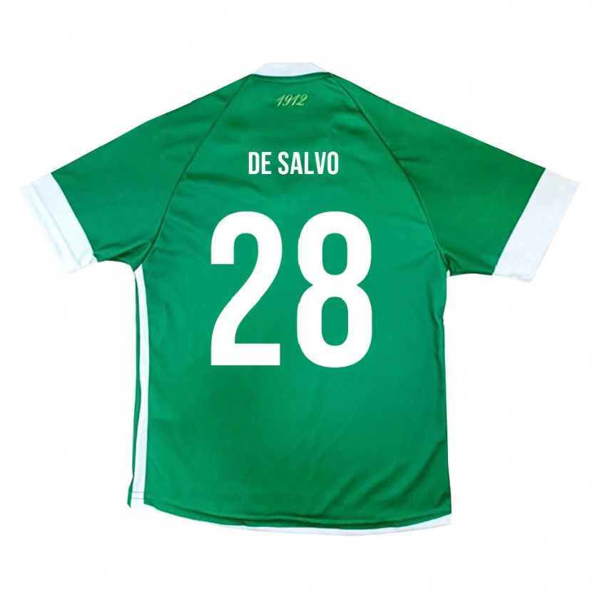 Danxen Niño Camiseta Ugo De Salvo #28 Verde Blanco 1ª Equipación 2025/26 La Camisa