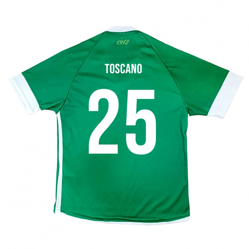 Danxen Niño Camiseta Marco Toscano #25 Verde Blanco 1ª Equipación 2025/26 La Camisa