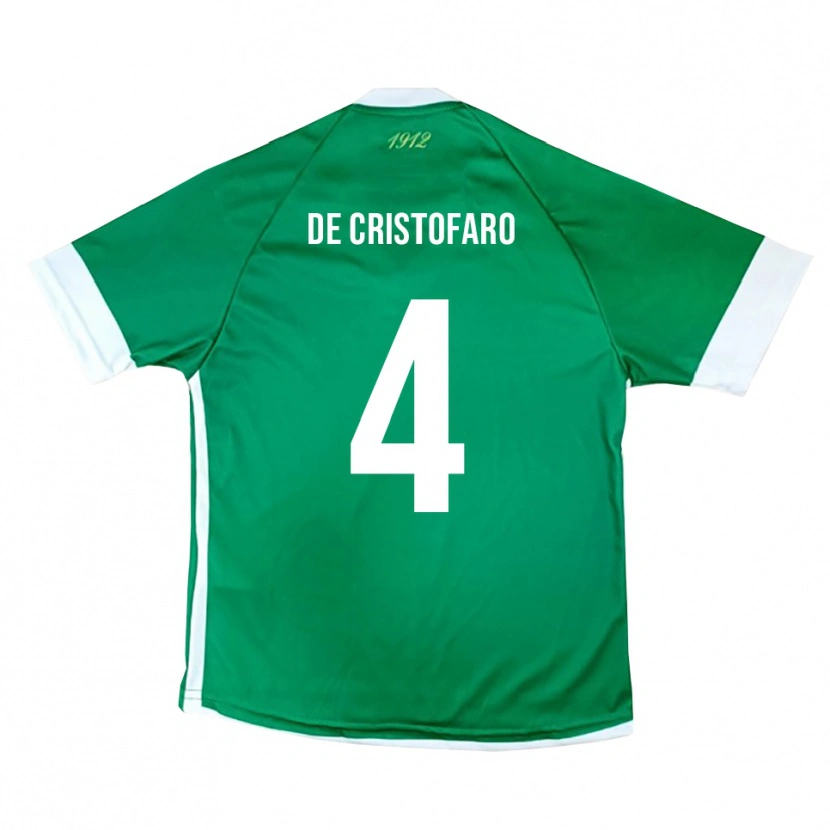 Danxen Niño Camiseta Antonio De Cristofaro #4 Verde Blanco 1ª Equipación 2025/26 La Camisa
