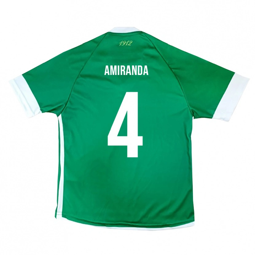 Danxen Niño Camiseta Francesco Amiranda #4 Verde Blanco 1ª Equipación 2025/26 La Camisa