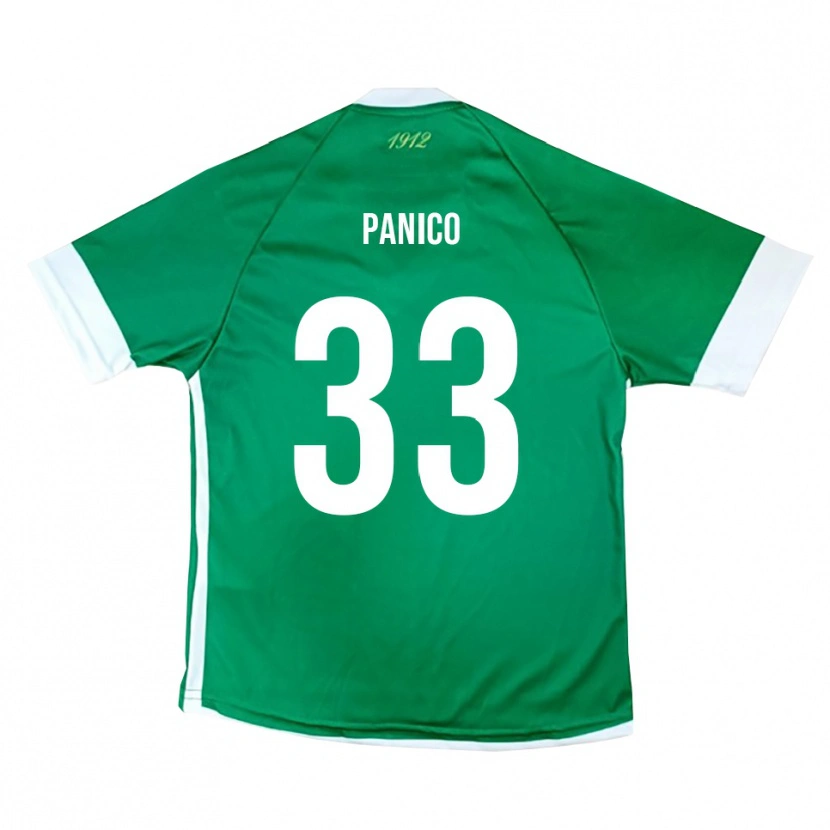 Danxen Niño Camiseta Giuseppe Panico #33 Verde Blanco 1ª Equipación 2025/26 La Camisa