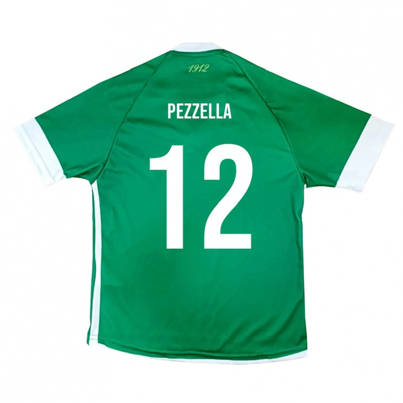 Danxen Niño Camiseta Giuseppe Pezzella #12 Verde Blanco 1ª Equipación 2025/26 La Camisa