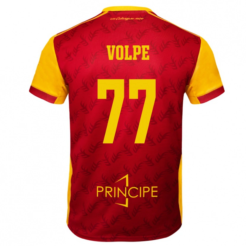 Danxen Niño Camiseta Giovanni Volpe #77 Amarillo Rojo 1ª Equipación 2025/26 La Camisa