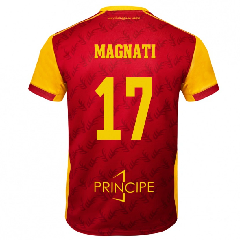 Danxen Niño Camiseta Francesco Magnati #17 Amarillo Rojo 1ª Equipación 2025/26 La Camisa