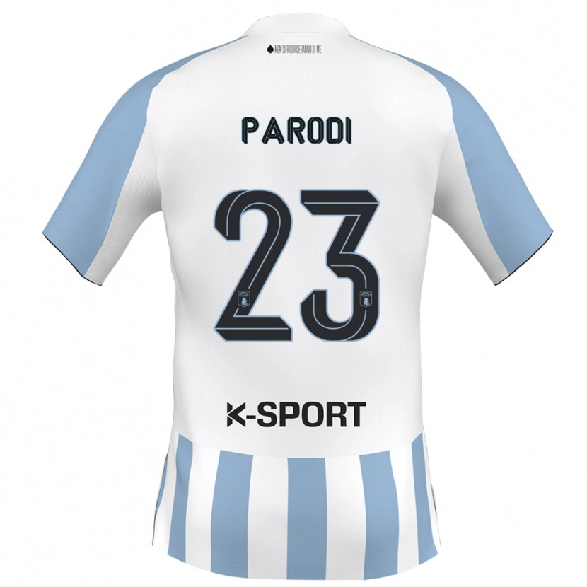 Danxen Niño Camiseta Luca Parodi #23 Blanco Azul Cielo 1ª Equipación 2025/26 La Camisa