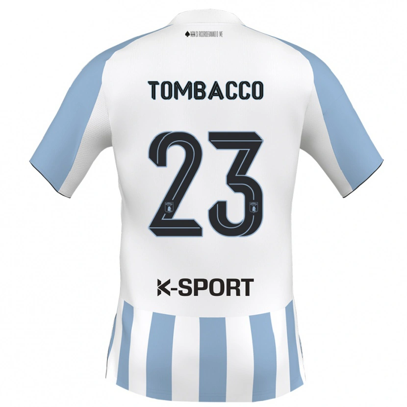 Danxen Niño Camiseta Federico Tombacco #23 Blanco Azul Cielo 1ª Equipación 2025/26 La Camisa