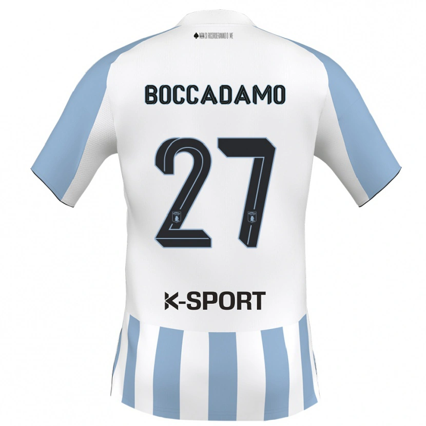 Danxen Niño Camiseta Antonio Boccadamo #27 Blanco Azul Cielo 1ª Equipación 2025/26 La Camisa