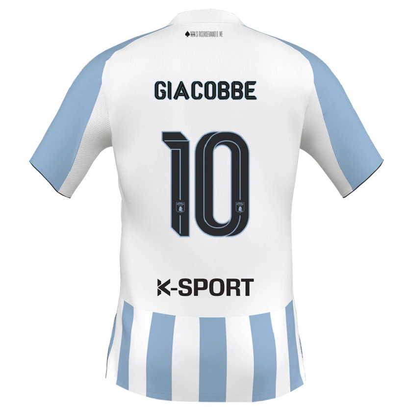 Danxen Niño Camiseta Christian Giacobbe #10 Blanco Azul Cielo 1ª Equipación 2025/26 La Camisa